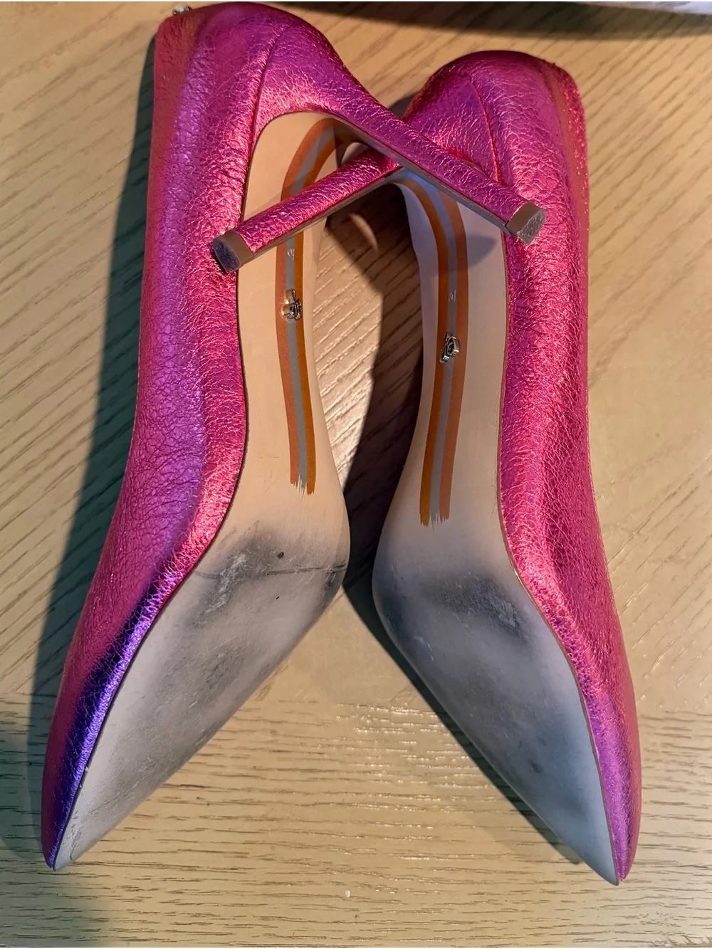 Sam Edelman Metallic Pink Pointed-Toe Pumps